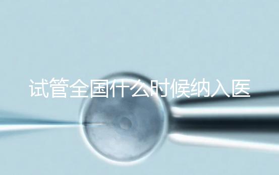 試管全國什么時候納入醫保